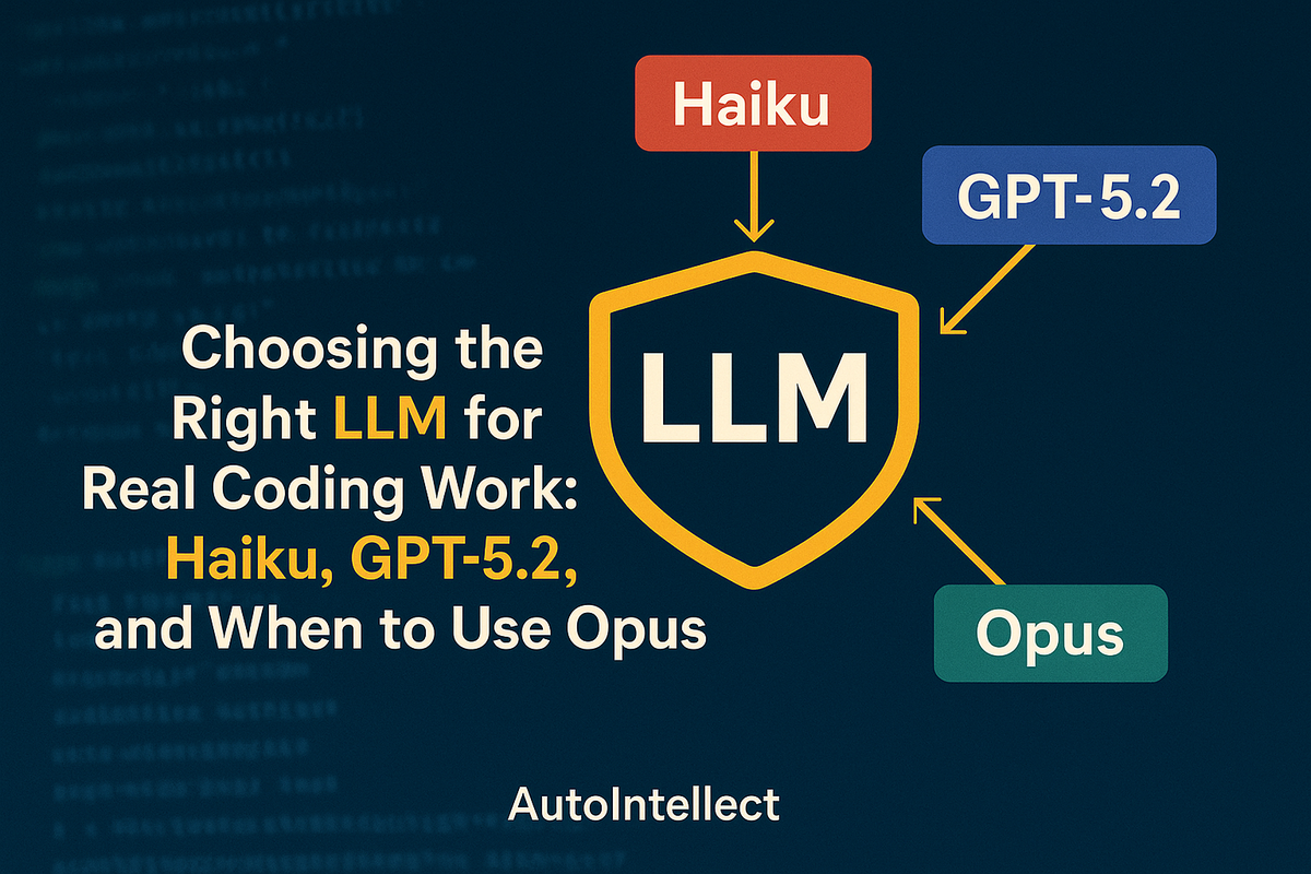 Choosing the Right LLM for Real Coding Work: Haiku, GPT-5.2, and When to Use Opus